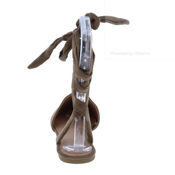 💜Taupe Ankle Strap Pointy Toe Flats - Picture 4 of 5